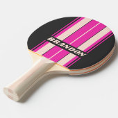 レトロバブルガムストライプボード名 卓球ラケット (正面アングル)