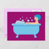 レトロバブルバスガール ポストカード (正面/裏面)
