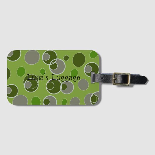 レトロバブルパターン ラゲッジタグ (正面横)