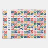 レトロバブルレターカスタムクリスマス キッチンタオル (横)