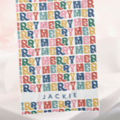 レトロバブルレターカスタムクリスマス キッチンタオル