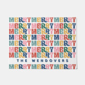 レトロバブルレターカスタムクリスマス ドアマット (正面)