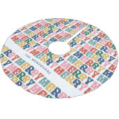 レトロバブルレターカスタムクリスマス ブラッシュドポリエステルツリースカート (アングル)