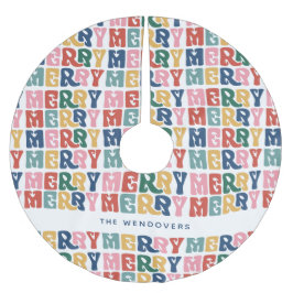 レトロバブルレターカスタムクリスマス ブラッシュドポリエステルツリースカート