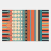 レトロバブル円とストライプ338 ラッピングペーパーシート (正面2)