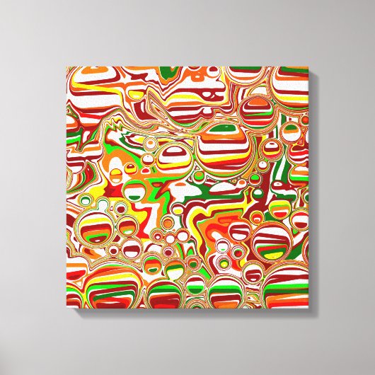 レトロバブル抽象芸術アモダンート キャンバスプリント (正面)
