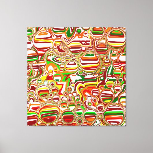 レトロバブル抽象芸術アモダンート キャンバスプリント (正面)
