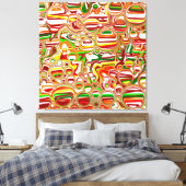 レトロバブル抽象芸術アモダンート キャンバスプリント (インサイチュ (寝室))