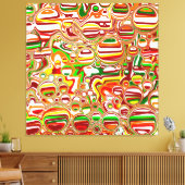 レトロバブル抽象芸術アモダンート キャンバスプリント (インサイチュ (リビング))