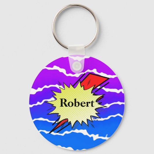 レトロバブル色漫画 キーホルダー (正面)