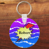 レトロバブル色漫画 キーホルダー (正面)