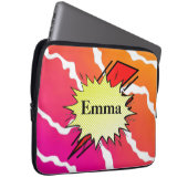 レトロバブル色漫画 ラップトップスリーブ (正面右)