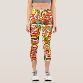 レトロバブルDigital Art カプリレギンス