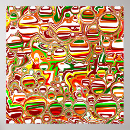 レトロバブルDigital Art ポスター