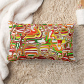 レトロバブルDigital Art ランバークッション (ブランケット)