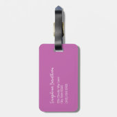 レトロバラフローラパーソナライズされたモノグラム ラゲッジタグ (裏面縦)