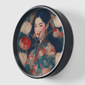 レトロバリクロックタイムレスエレガンスバリネーズガール 壁時計 (傾斜)