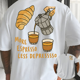 レトロバリスタ グラフィックTシャツ - コーヒー中毒者デザイン Tシャツ
