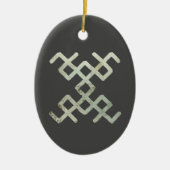 レトロバルトパターン伝統的変更手書き セラミックオーナメント (正面)