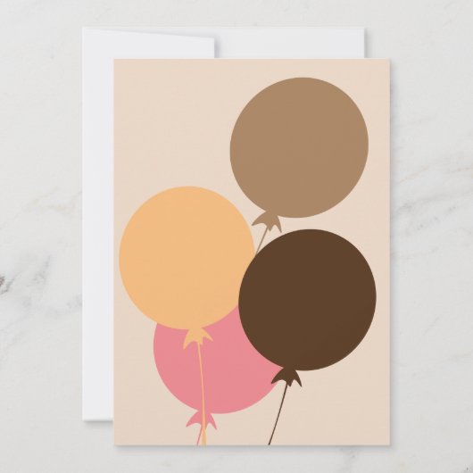 レトロバルーンハッピーバースデー驚きパーティー 招待状 (裏面)