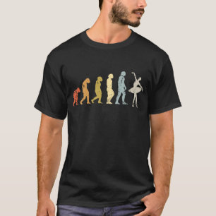 レトロバレリーナ進化バレエ開発ダンス Tシャツ