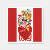 レトロバレンタインとアイスクリームペーパーナプキン スタンダードカクテルナプキン (正面)