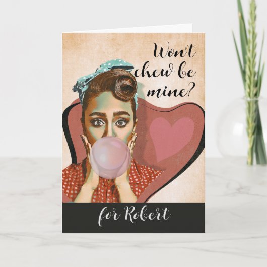 レトロバレンタインは私のバブルガムになることはない カード (正面)