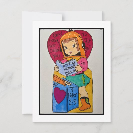 レトロバレンタインカード ノートカード (正面)