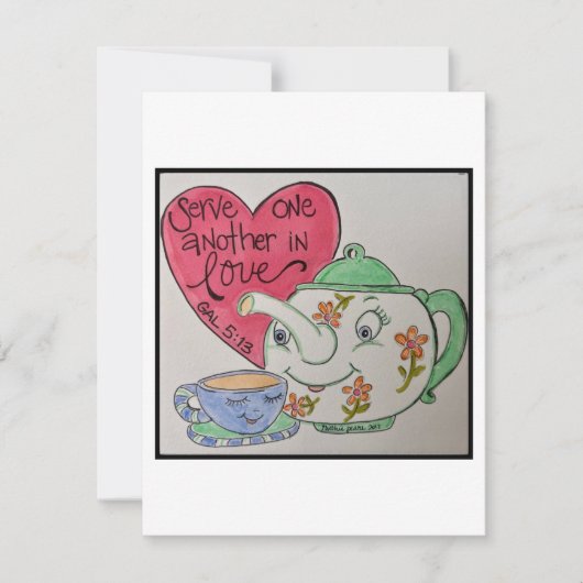 レトロバレンタインカード ノートカード (正面)