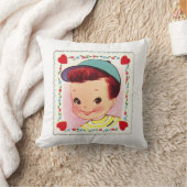 レトロバレンタインガールアンドボーイ クッション (ブランケット)