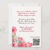 レトロバレンタインキスハートと花 招待状 (裏面)