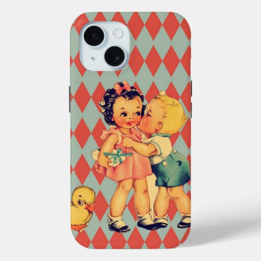 レトロバレンタインキッチュヴィンテージキッズ Case-Mate iPhoneケース (裏面)