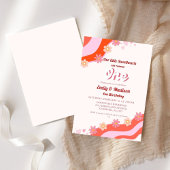 レトロバレンタインスウィートジョイントファースト誕生日 招待状