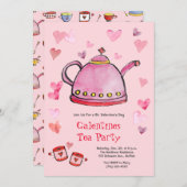 レトロバレンタインズデイガレンティンティーパーティーランチ 招待状 (正面/裏面)