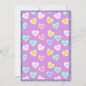 レトロバレンタインデイキャンディハートオンパープル 招待状 (裏面)