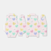 レトロバレンタインデイキャンディハートオンベビーピンク フェイバーボックス (折り畳みなし)