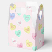 レトロバレンタインデイキャンディハートオンベビーピンク フェイバーボックス (オープン)