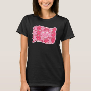 レトロバレンタインデイハグキスハッピー顔XOXO Tシャツ