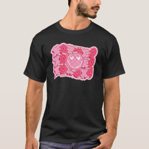 レトロバレンタインデイハグキスハッピー顔XOXO Tシャツ