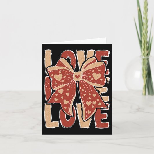 レトロバレンタインデイラヴハートコケットボウーム カード (正面)