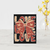 レトロバレンタインデイラヴハートコケットボウーム カード (黄色い花)