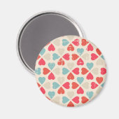 レトロバレンタインデーのパターン マグネット (正面/裏面)