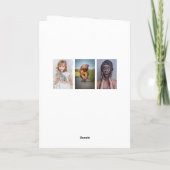 レトロバレンタインデーキッズエレファント赤いハート写真 カード (裏面)