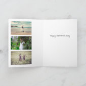 レトロバレンタインデーキッズエレファント赤いハート写真 カード (内部)