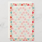 レトロバレンタインデーパターン 便箋 (正面/裏面)