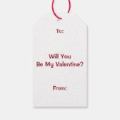 レトロバレンタインデーポップ・アートのポップコーン質問 ギフトタグ (裏面)