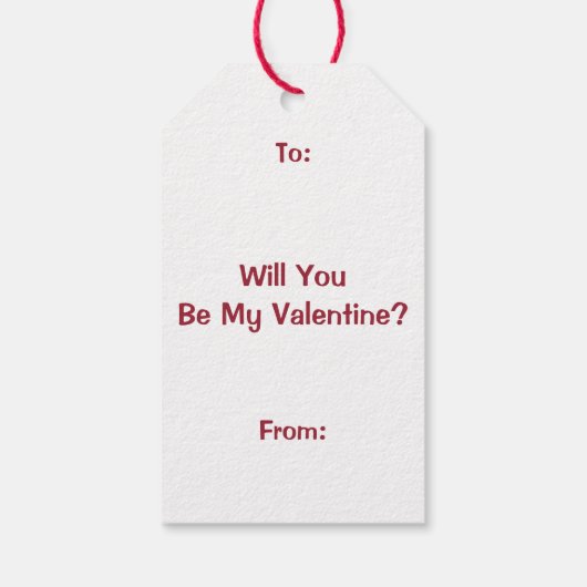 レトロバレンタインデーポップ・アートのポップコーン質問 ギフトタグ (裏面)
