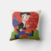 レトロバレンタインデーヴィンテージホボボーイハート クッション (裏面)