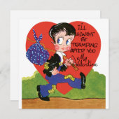 レトロバレンタインデーヴィンテージホボボーイハート シーズンカード (正面/裏面)