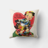 レトロバレンタインデーヴィンテージ少年オンザスクーター クッション (裏面)